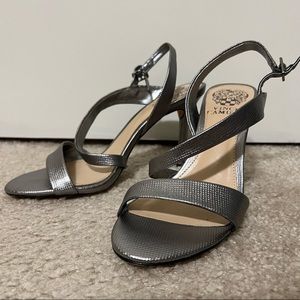 🖤 Vince Camuto 6 1/2 Strappy Silver Heels 🖤